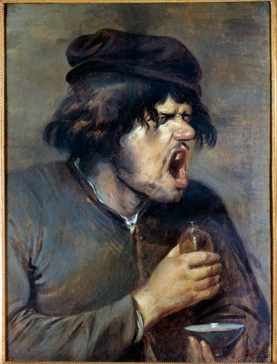 Kötü doktor İlaç içerken tırmanan bir adam. Adrian Brouwer (1605-1638) (ec.flam.) tarafından yapılan boyama 17. yüzyıl Dijon, Musee des Beaux Arts by Adriaen Brouwer