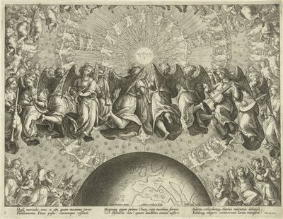 Tanrı'nın Müzisyenlere Cevabı Melekler, Seraphim ve Kerubim Müziğe Övgü (dizi başlığı) Encomium Musices (dizi başlığı) by Adriaen Collaert