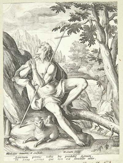 Vaftizci Yahya çölde by Adriaen Collaert