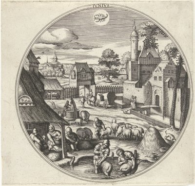 Haziran Jvnivs (nesne üzerindeki başlık) On İki Ay (dizi adı) by Adriaen Collaert