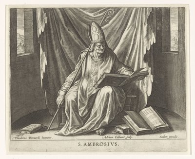 Kilise Peder Ambrosius Dört Kilise Babaları (dizi adı) by Adriaen Collaert