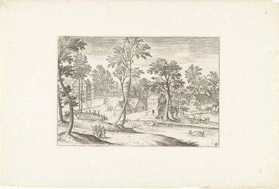 Emmaus Gezginleri ile Manzara Anvers çevresindeki manzaralar (dizi başlığı) by Adriaen Collaert