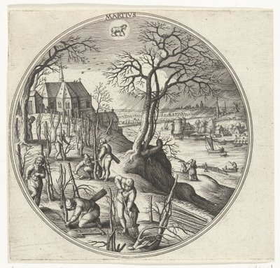 Mart Martivs (nesne üzerindeki başlık) On İki Ay (dizi adı) by Adriaen Collaert