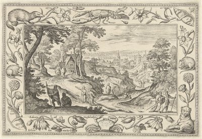 Havarilerin Yayını İncil, mitolojik sahneler ve av sahneleri içeren manzaralar (dizi adı) by Adriaen Collaert
