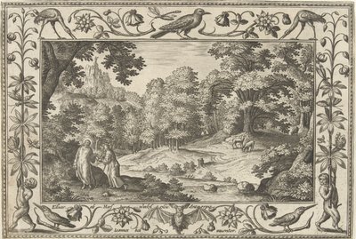 Çölde günaha İncil, mitolojik sahneler ve av sahneleri içeren manzaralar (dizi adı) by Adriaen Collaert