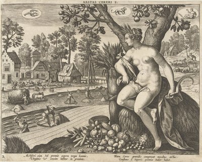 Yaz Aestas cereris. (nesne üzerindeki başlık) Dört Mevsim (dizi adı) by Adriaen Collaert