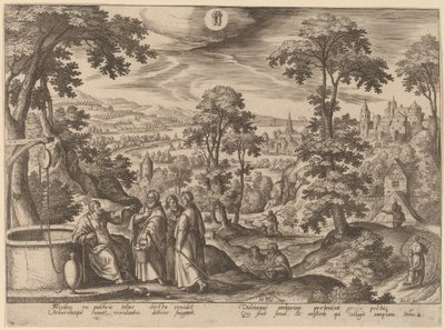 İsa ve Samiriyeli Kadın by Adriaen Collaert after Hans Bol