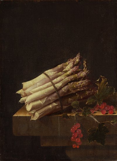 Kuşkonmaz ve Frenk Üzümü ile Natürmort, 1696. by Adrian Coorte