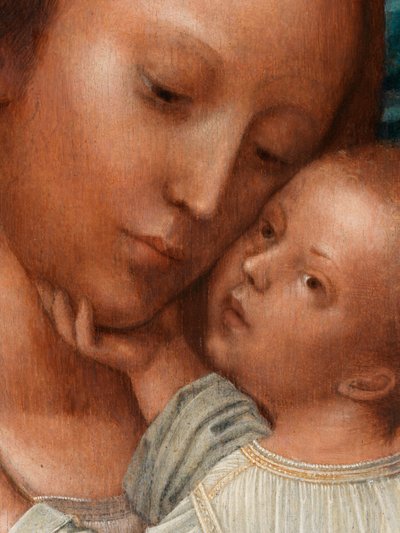 Vaftizci Yahya ve Aziz Jerome ile Madonna'nın detayı (panel üzerine yağlı boya) by Adriaen Isenbrandt or Isenbrant