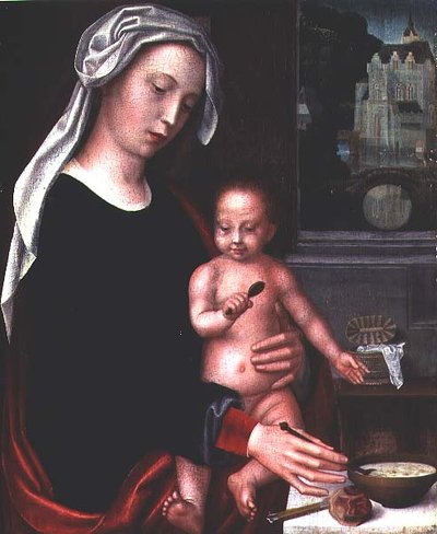 Madonna ve Çocuk (panel) by Adriaen Isenbrandt or Isenbrant