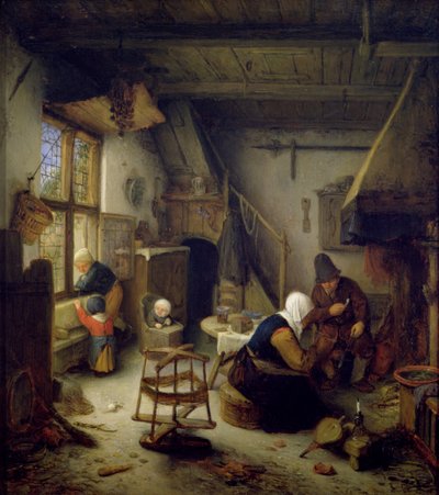 Evde Köylü Bir Aile, 1661 by Adriaen Jansz. van Ostade
