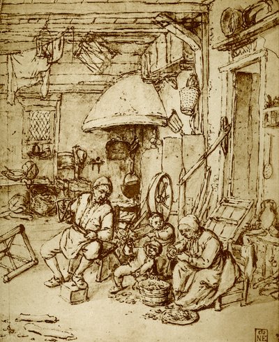 Hollandalı çiftçi ailesi by Adriaen Jansz. van Ostade