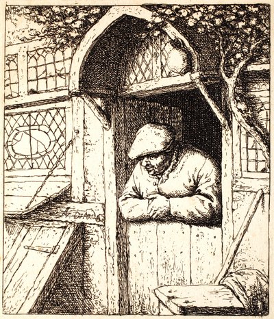 Kapısına Dayanan Adam, 1672 dolayları (gravür) by Adriaen Jansz. van Ostade
