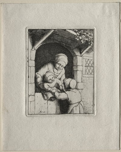 Anne ve İki Çocuk. by Adriaen Jansz. van Ostade