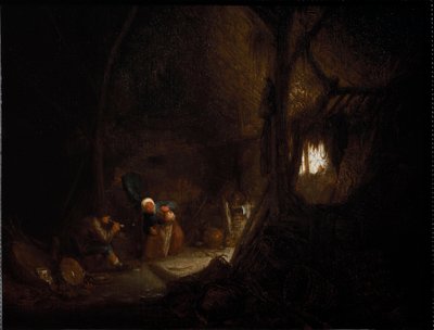 Ahırda Köylü Ailesi (tuval üzerine yağlı boya by Adriaen Jansz. van Ostade