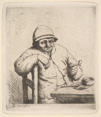 Pipolu Köylü, 1640-80. by Adriaen Jansz. van Ostade