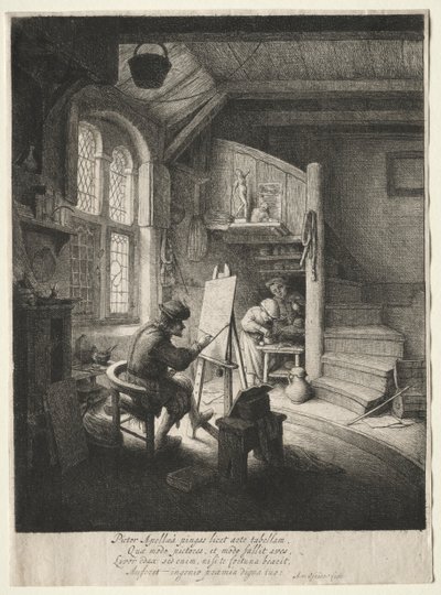 Ressamlar Stüdyosu. by Adriaen Jansz. van Ostade