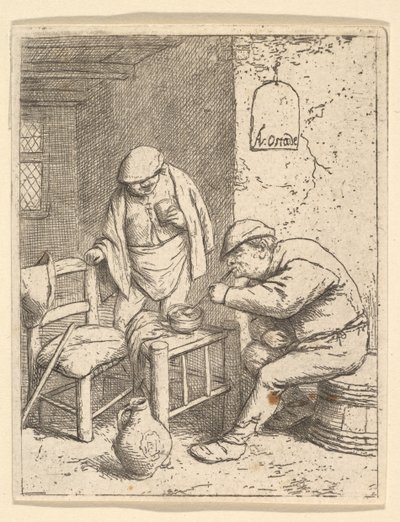 Sigara İçen ve İçen, 1682. by Adriaen Jansz. van Ostade