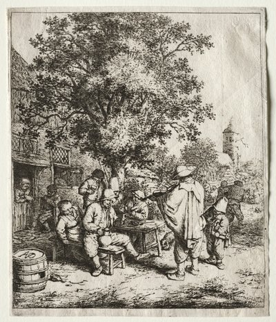 Kemancı ve huysuz çocuk. by Adriaen Jansz. van Ostade