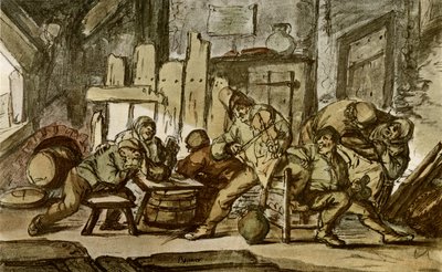 Bir köy meyhanesinde köylü müzisyen by Adriaen Jansz. van Ostade