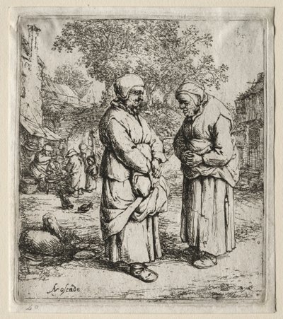 İki Dedikodu. by Adriaen Jansz. van Ostade