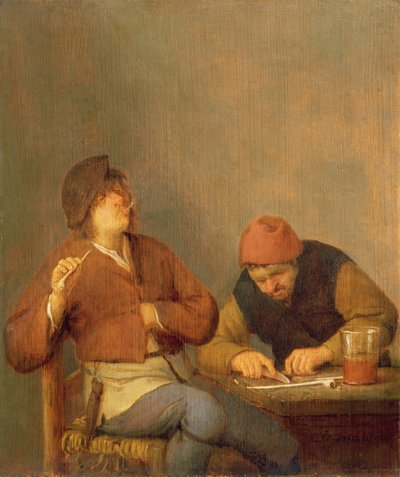 Bir İç Mekanda İki Sigara İçen, 1643 by Adriaen Jansz. van Ostade