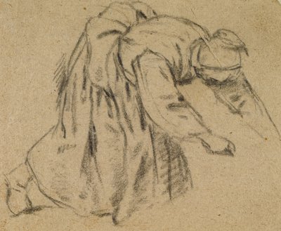 Kadın Eğilirken, 1656 (kağıt üzerinde tebeşir) by Adriaen Jansz. van Ostade