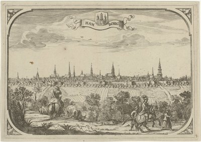 Hamburg şehir manzarası by Adriaen Oudendijck