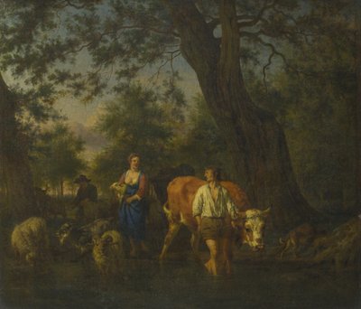 Sığırları Dere Geçiren Köylüler, yaklaşık 1662 by Adriaen Velde van de