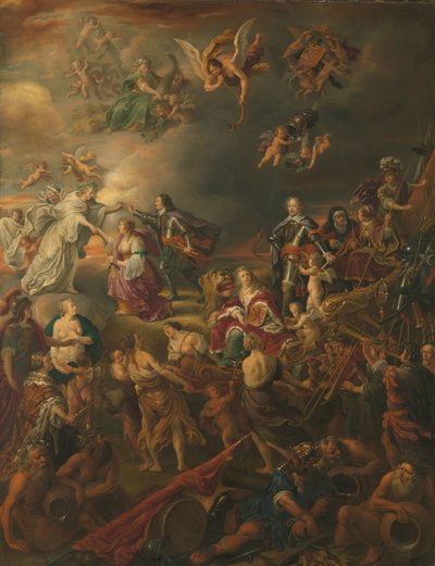 Stadholder Willem II altında Barış Alegorisi by Adriaen van Nieulandt (I)