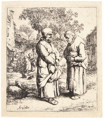 iki dedikodu by Adriaen van Ostade