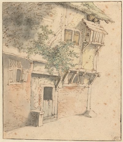 Aşırı büyümüş bir evin cephesi by Adriaen van Ostade