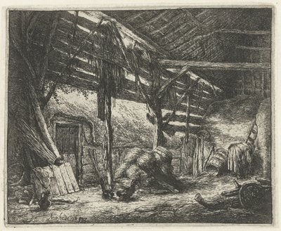 Bir saman ahırının içi saman ahırı by Adriaen van Ostade