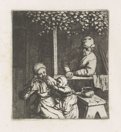Çocuk bir oyuncak bebek için ulaşır by Adriaen van Ostade