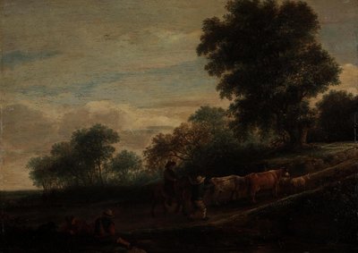 Çobanlar ve Sığırlarla Manzara by Adriaen van Ostade