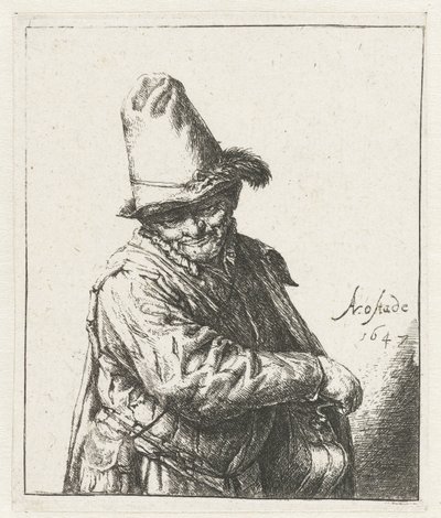 vinç döndürücü lir adam by Adriaen van Ostade