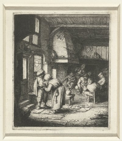 Adam bir handa kadına masraflarını ödüyor pastanın ödenmesi by Adriaen van Ostade