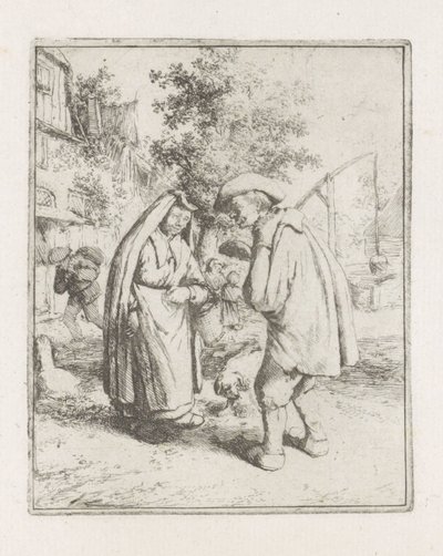 Erkek ve kadın konuşmada by Adriaen van Ostade
