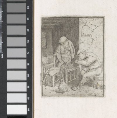 Adam bir iç bir boru yakar by Adriaen van Ostade