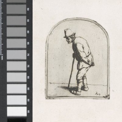 Bir sopa ile yaşlı adam by Adriaen van Ostade