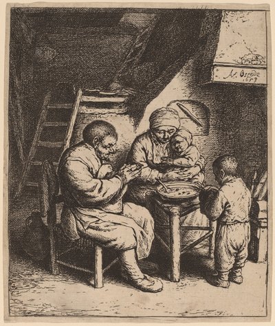 Grace Diyen Köylü Ailesi by Adriaen van Ostade