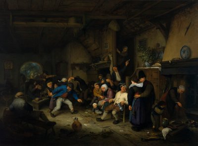 Bir Tavernada Dans Eden Köylüler by Adriaen van Ostade