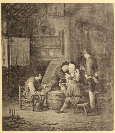 Bir Handa Fıçı Etrafında Köylüler by Adriaen van Ostade