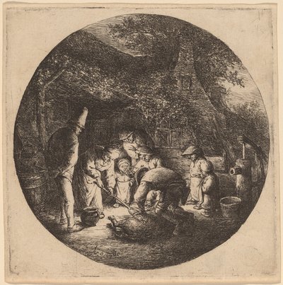 domuz mezbahaları by Adriaen van Ostade