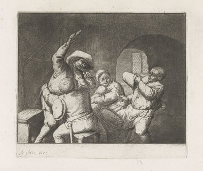 tartışan kart oyuncuları by Adriaen van Ostade