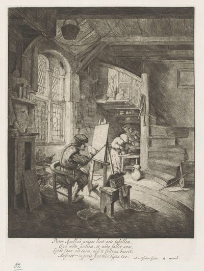 Onun stüdyosunda ressam by Adriaen van Ostade