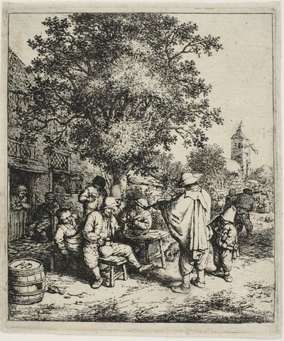 Fiddler ve Hurdy-Gurdy Boy by Adriaen van Ostade