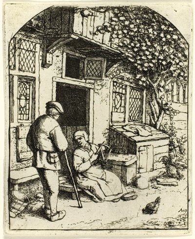 Makaraya Sarılan Kadın by Adriaen van Ostade