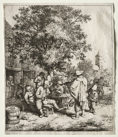 kemancı ve huysuz çocuk by Adriaen van Ostade