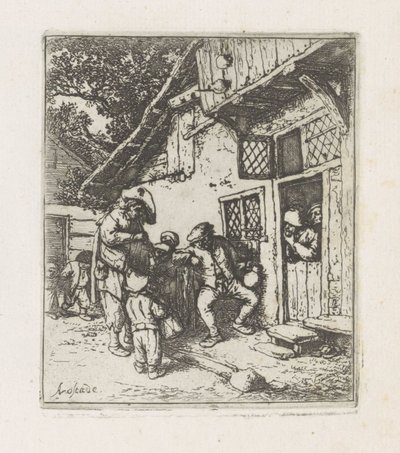 Bir eve iki müzisyen by Adriaen van Ostade